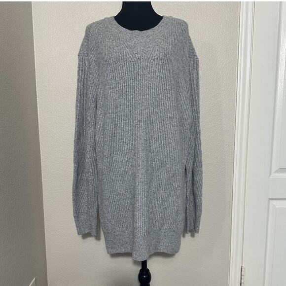 Rag & Bone Pierce Ribbed 100% Cashmere Sweater Dress, Gray, $650 retail, Large - Picture 2 of 10